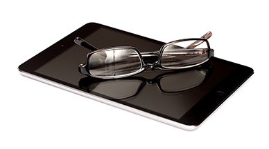 Tablet and glasses