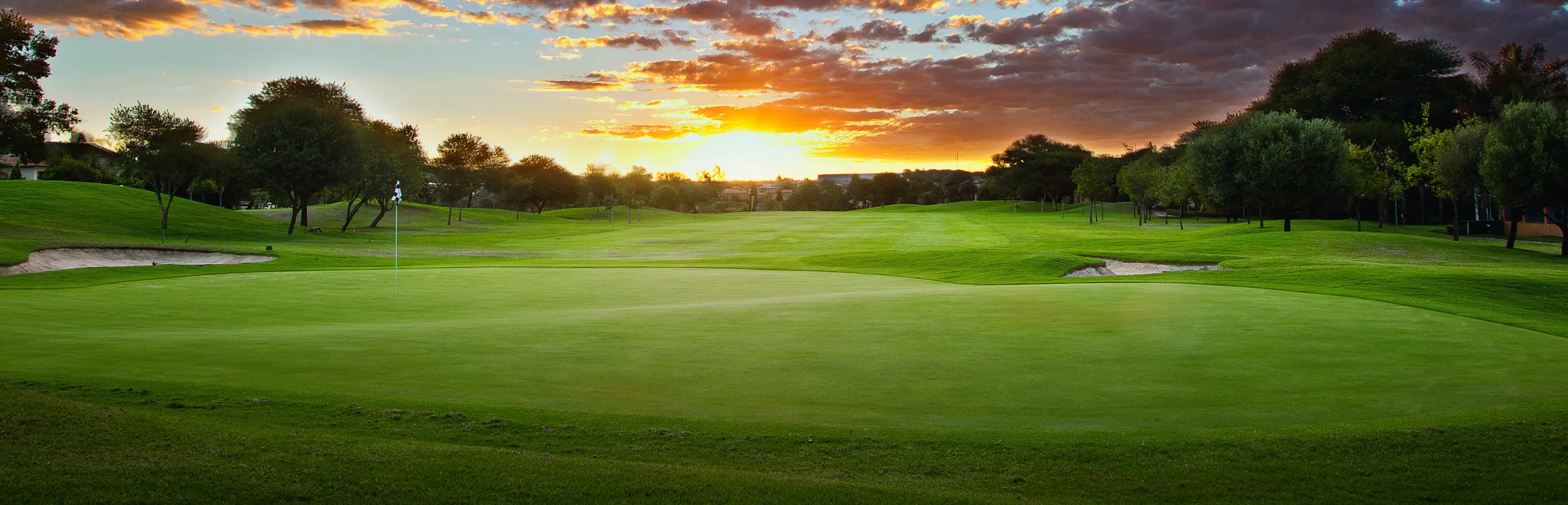 Sunset over golf course