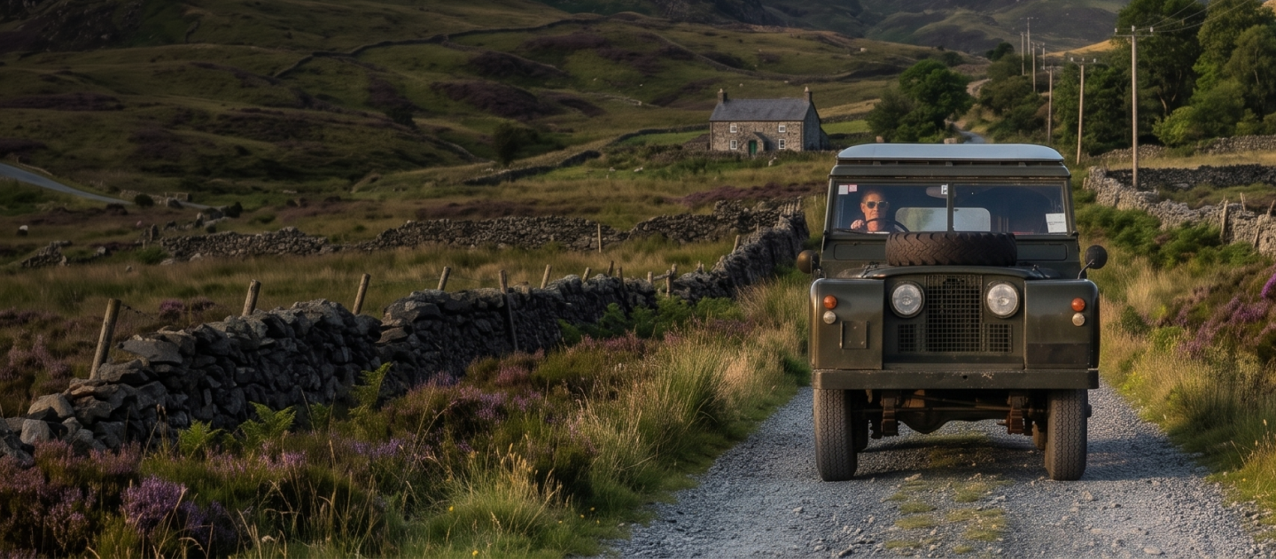 land rover on the road