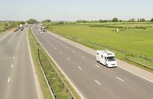 Motorhome on a UK toll road