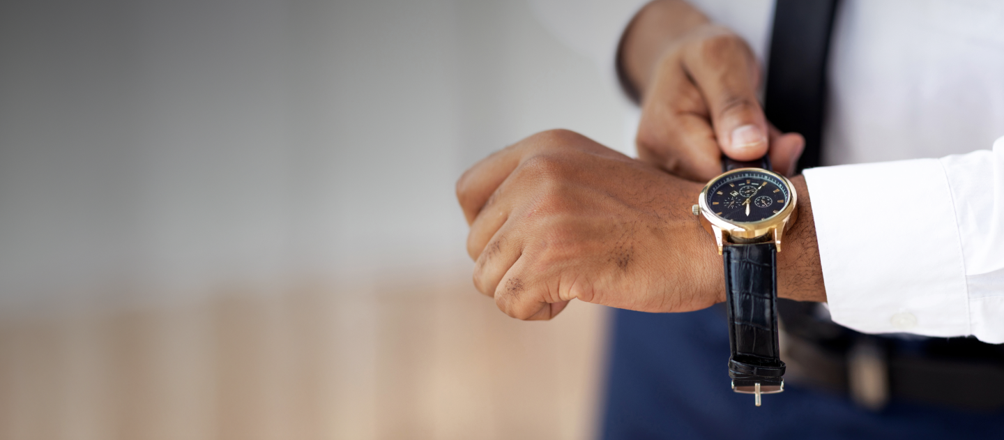 Man trying on a watch