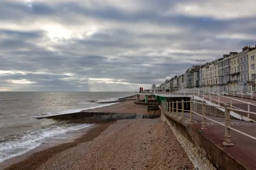 Hastings beach in winter