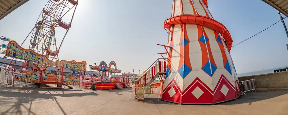 a distorted photo of a carnival