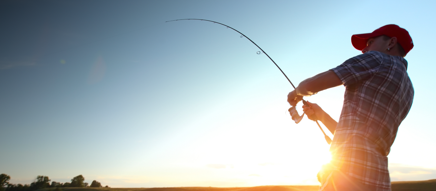 Man fishing using a fishing rod