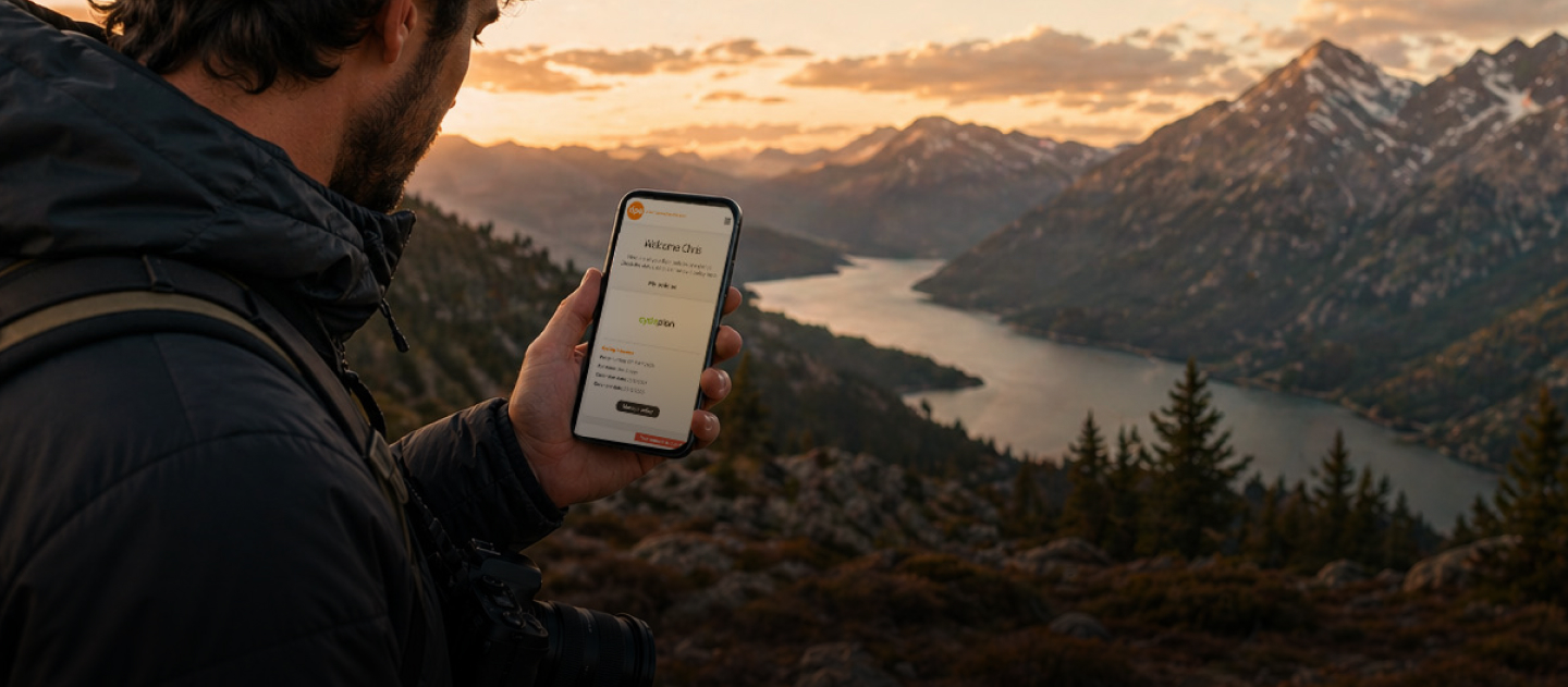 Man on phone looking for help and support on Ripe website